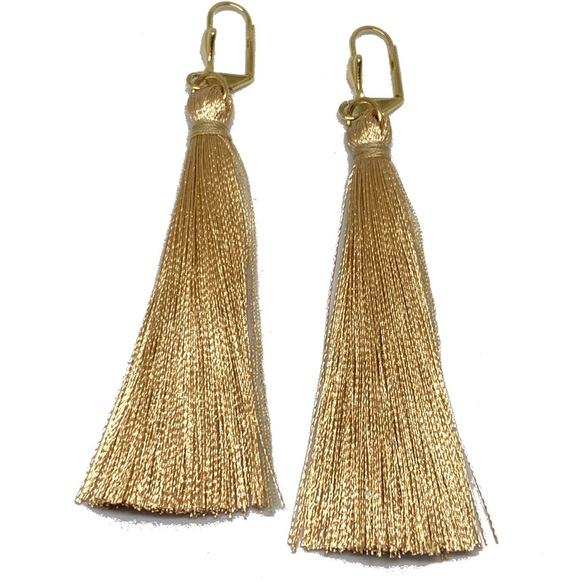 Hot Pink Tassel Goldfilled Earrings - Picture 6 of 8